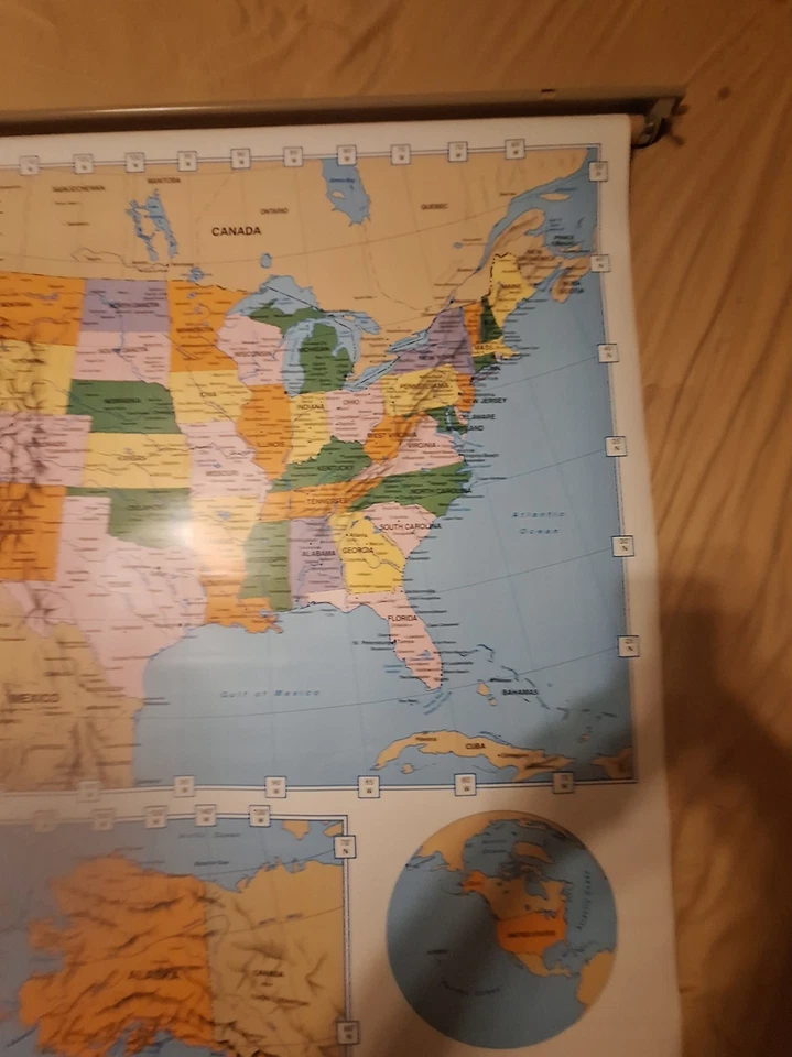 Mapa desplegable de vinilo Weber Costello Estados Unidos 1985 55" X 46" vintage Foto 3 de 4