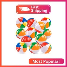 JOYIN 12-Pack 12 Beach Balls - Bulk Classic Beachball Inflatable Swimming Pool