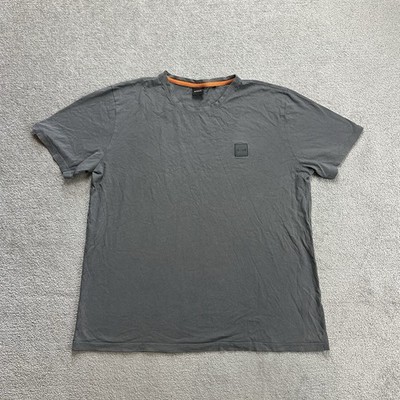 HUGO BOSS Herren T Shirt Kurzarm Gr XL Regular Fit Classic Logo Grau 6507
