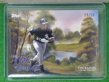 2025 Topps Bob Ross The Joy of Baseball Tim Raines /50 Blue Art of Stealing