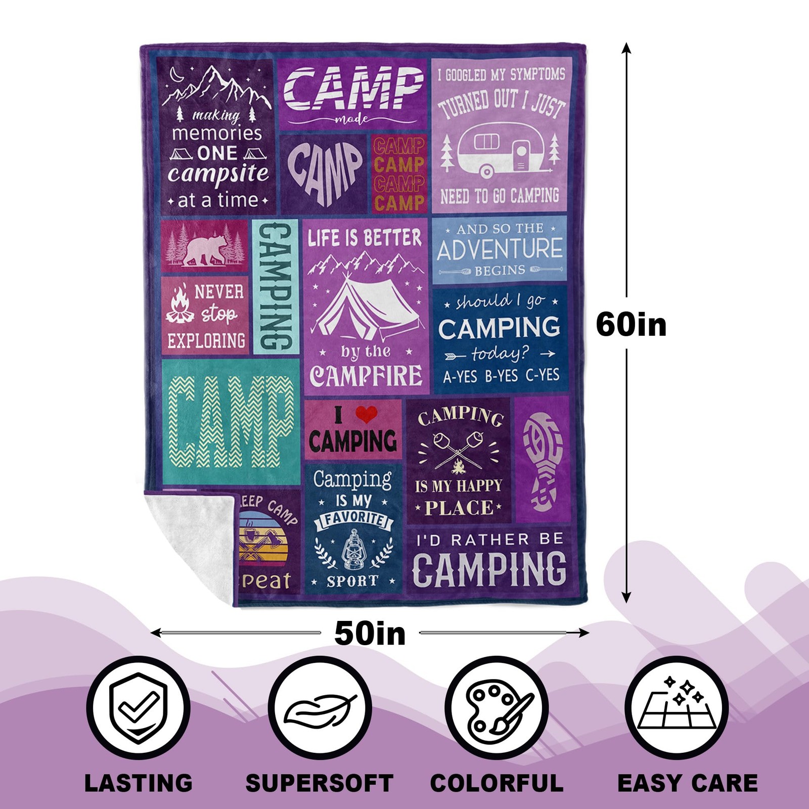 Cool Camping Gifts for Women/Men, Camping Blanket Essentials for Camp Lover, ... thumbnail 8