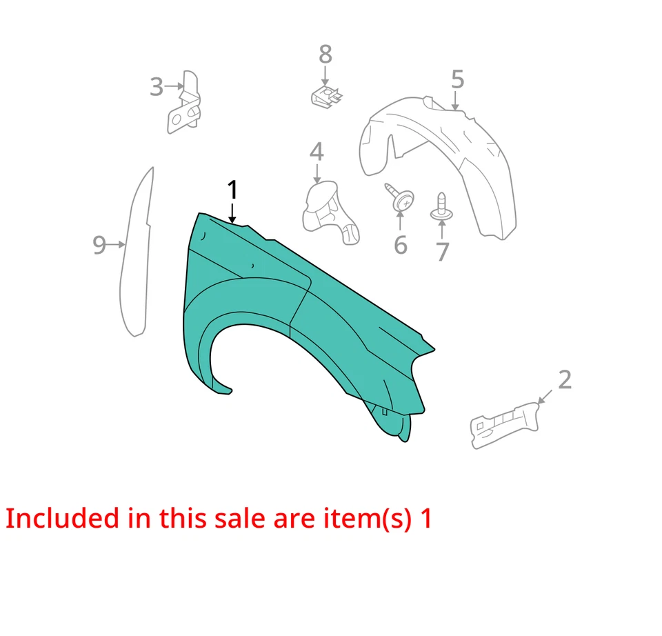 2008-2009 Mercury Sable Driver Fender JM8YH - Image 3 of 4