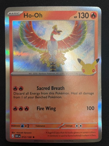 Pokemon 30th Anniversary Celebration TCG Card Ho-Oh 12