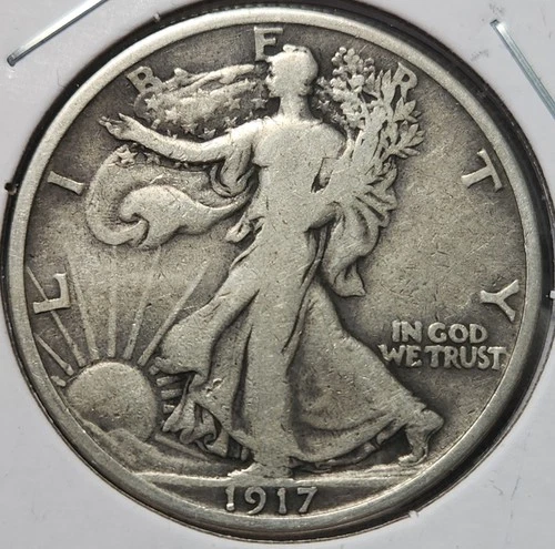 1917 P Walking Liberty Half Dollar - 90% Silver - VG Condition - WL-1718