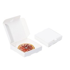 100 PCS 5x5x1 Inch Thin Mini White Pizza Boxes Small Cardboard Food Box
