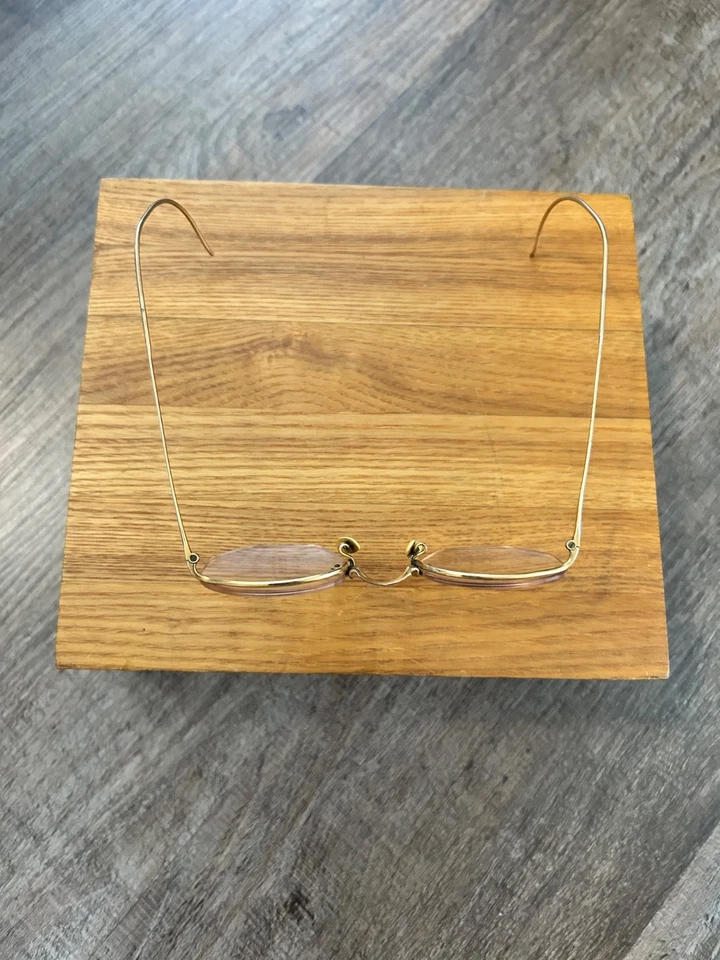 American Optical 12kt GF vintage octagon half top rim eyeglass frames 43 20 145 - Image 2 of 4