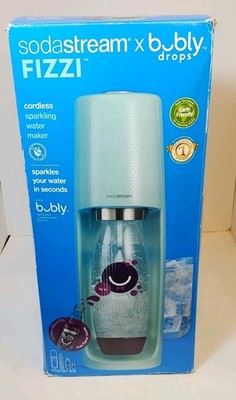SODASTREAM Fizzi SPT-001 Sparkling Water Soda Maker Machine Icy Blue & 2 Bottles