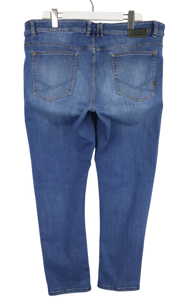 Camel Active Madison Vaqueros Hombres W40/L32 Azul Triquitos Ajuste Cremallera - Imagen 2 de 4