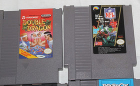 Lot 4 NES Nintendo Games Double Dragon TMNT Turtles Paperboy NFL