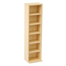 NEW! 6 Tier Beech Wooden CD DVD Game Book Shelf Storage Tower Rack- Fits 102 CDs