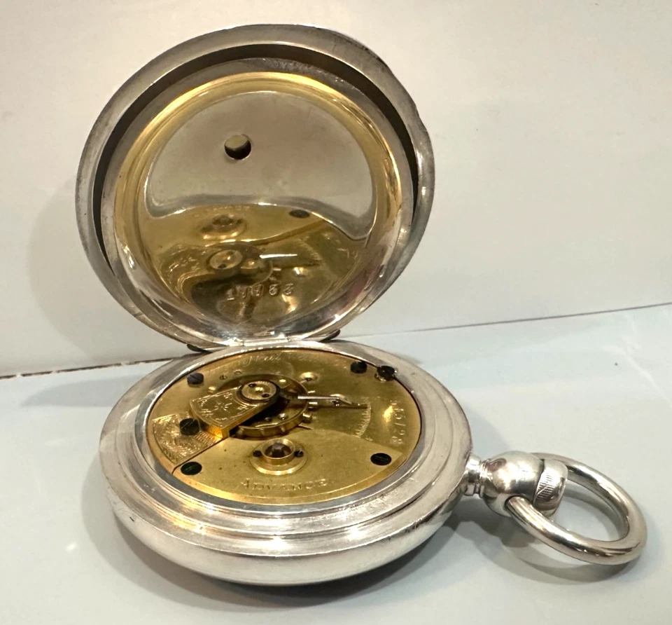 Reloj Bolsillo Elgin s.18 4oz Estuche Cazador Plateado, en Excelente Estado. circa 1878 Foto 2 de 4