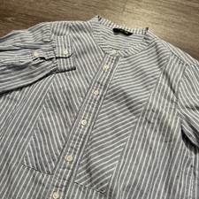 Massimo Dutti Shirt Womens 4 Blue Stripe Cott...