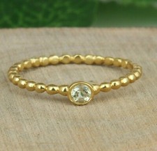 Lemon Topaz Gemstone Yellow Gold Plated 925 Silver Stackable Designer Rings