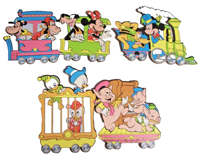 Vintage 1984 Disney Cardboard Trainwall Decor 3 PC Set Mickey Pluto Goofy Minnie
