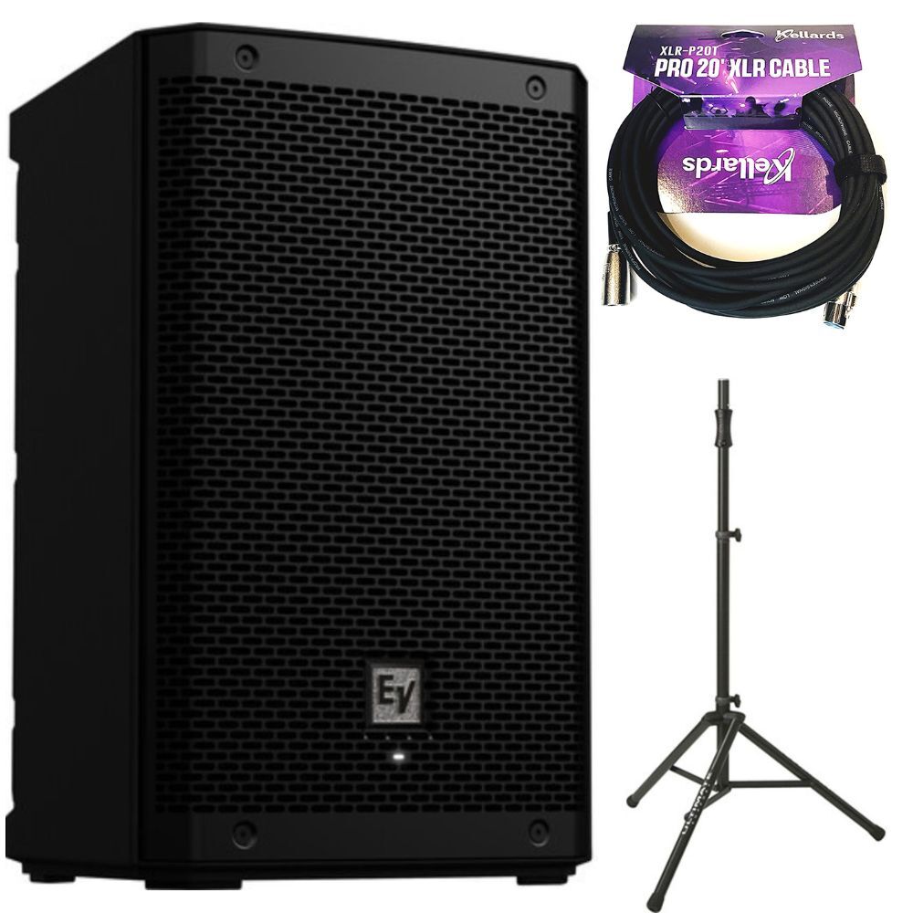 Акустическая система Electro-Voice 8 BLK с кабелем Kellards XLR, комплект Ultimate Speaker Stnd