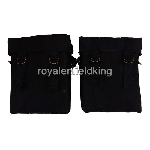 Fit For Royal Enfield Meteor 350 Military Pannier Black Saddle Bags & Mounting - Picture 3 of 4