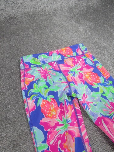 Lilly Pulitzer Melody Leggings Girls Large Pink/Blue Floral - Picture 12 of 12