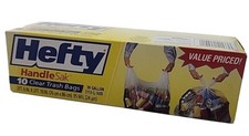 1997 Hefty Handle Sak 10 Clear Trash Bags Mov...