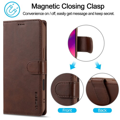 Leder Flip Wallet Handyhülle für iPhone 16/15/14/13/12/11 Pro Max/XS/XR/7/8/SE - Bild 2 von 84
