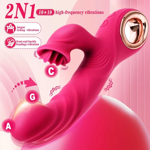 G-Spot-Vibrator-Dildo-Clit-Licking-Suck Tongue Oral-Massager Sex Toys for-Women - Bild 7 von 18