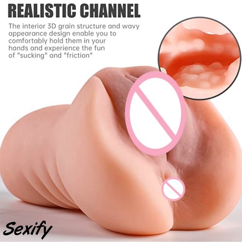 Male Masturbator Realistic Pocket Pussy Vagina Anal Masturbation Cup Men Sex Toy - Picture 7 of 16