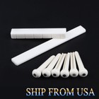 Classical Guitar Bridge Saddle & Nut Slotted Bone Ivory + Bridge Pin Plastic Peg