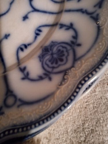 ANTIQUE FLOW BLUE 4 DINNER PLATES PETRUS REGOUT CO MASSTRICHT HOLLAND 9IN NICE - Picture 3 of 4
