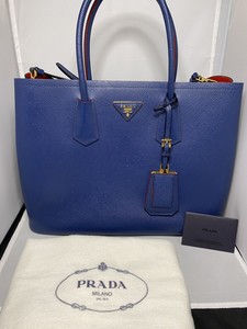 navy blue leather tote