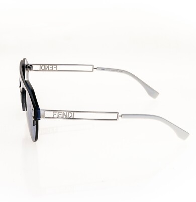 FENDI TECHNICOLOUR 40027 Silver Blue Mirror Print Futuristic