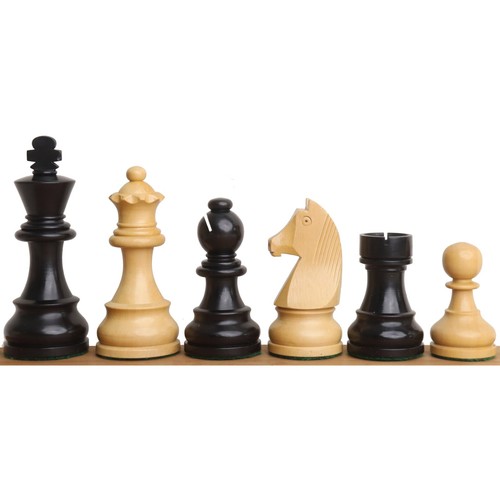 Ebonisierter Buchsbaum - 3,9" Turnierschachfiguren mit Aufbewahrungsbox - Picture 2 of 16