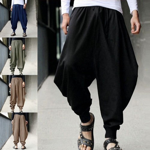 Men's Harem Pants Loose Wide Leg Yoga 
