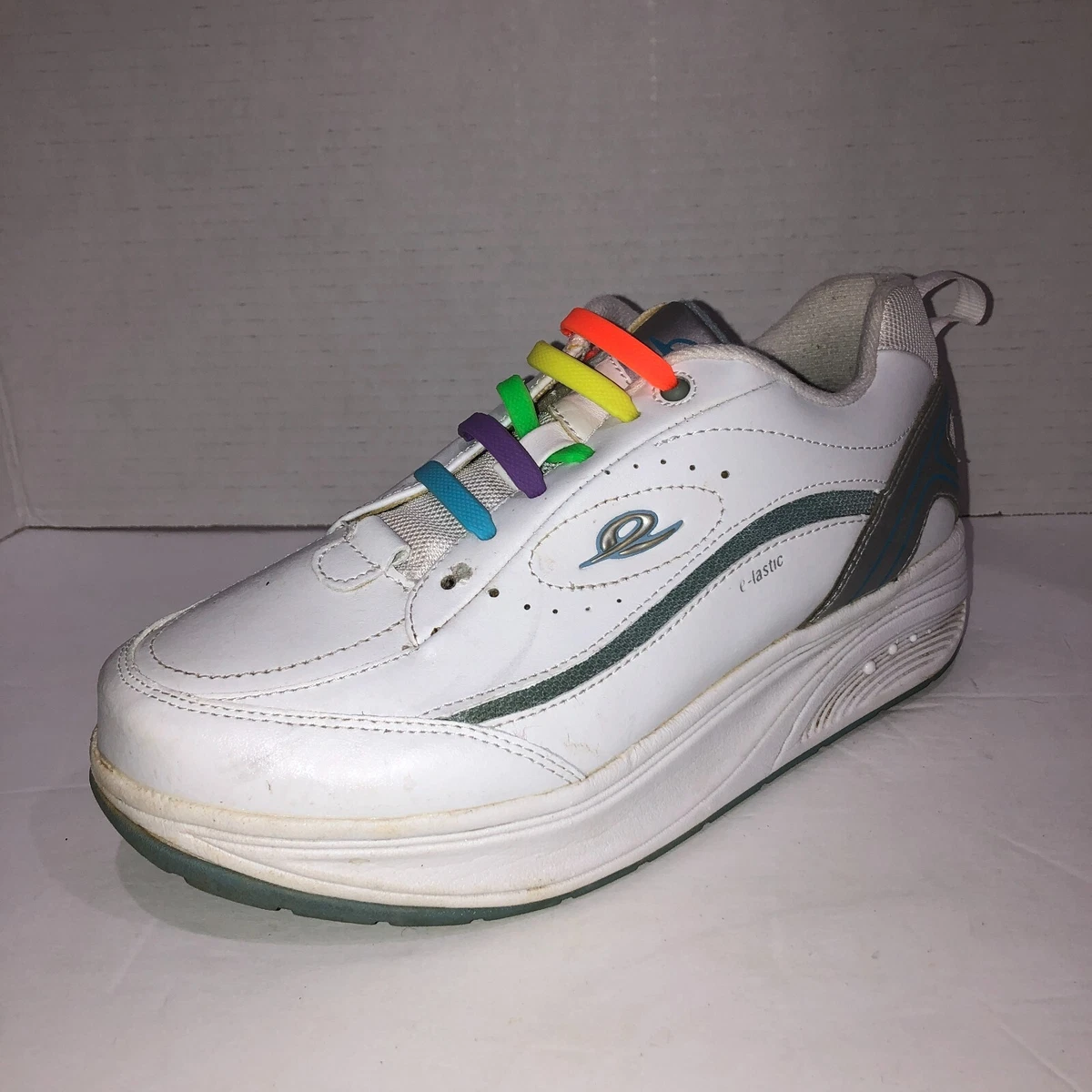 Easy Spirit Women Size 8.5 White Es Get Up And Go Casual Platform