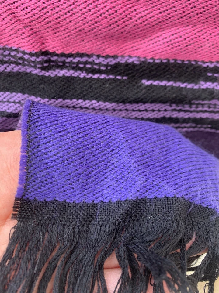 MISSONI Rayas Púrpura Rectángulo LANA BUFANDA 68/14 in HECHO EN ITALIA #A30 Foto 2 de 4