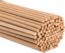 Frcctre 100 Pack Wooden Dowel Rods, 3/16 X 12 Inches Unfinished Natural Wood Cra