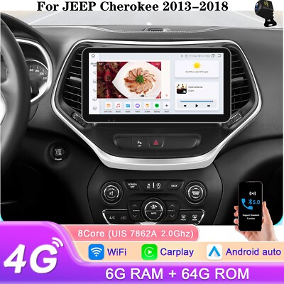 For Jeep Cherokee 2013-18 10.33'' 64GB GPS Stereo Radio Carplay WIFI DSP SWC CAM