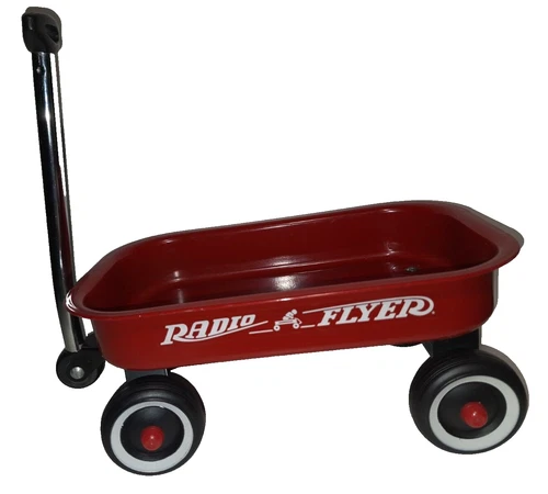 Vintage Radio Flyer Red Metal Wagon Mini Small 12.5”x 7.5” x 2"x 5.5"