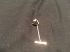 = MEN'S METAL TIE PIN W/ CHAIN W/ GREEN RHINESTONE