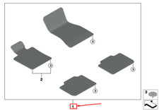 BMW 6 Gran Turismo G32 Fußmatten-Set Linkslenker 51476998188, Originalteil
