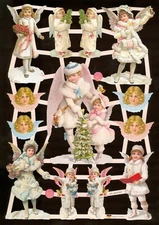VICTORIAN ANGELS DIE CUT PAPER SCRAPS ef7418 GERMANY