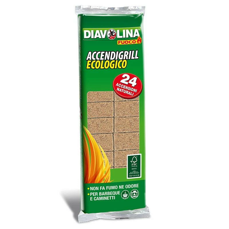 Accendifuoco Diavolina Camino E Stufa 40 Cubetti 350g - Formato - Foto 2