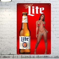 Miller Lite Sexy Girl Metal Sign for Man Cave Cafe Art Bar Pub Decor Beer Sign