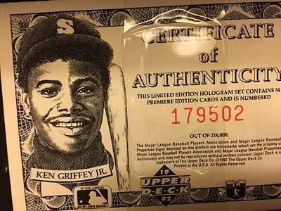 Ken Griffey Jr. サイン入りカード 1992 グリフィー 1992 Upper Deck #355 KEN GRIFFEY JR Seattle Mariners NM/MT
