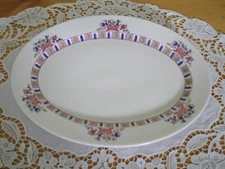 Vintage Syracuse China VIRGINIA Old Ivory O.P.CO Pink Flowers Baskets Platter