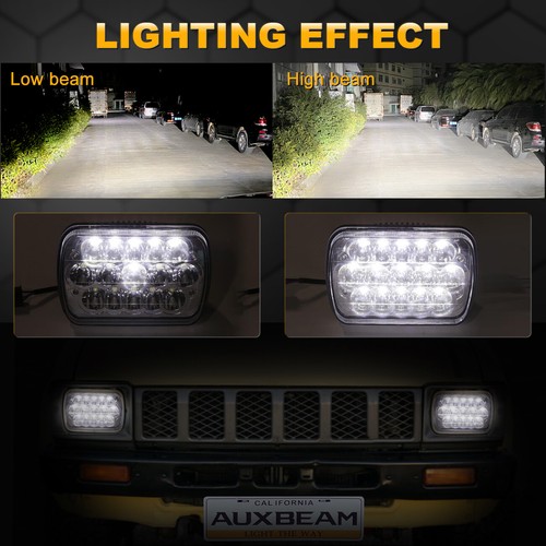 Pair 5X7" 7x6"inch Rectangle LED Hi/Lo Headlight H6014 for Toyota Pickup Truck - Picture 10 of 12
