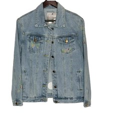 Move Life Forward Embroidered Denim Jean Jacket Size Small~see Measurements Nwt