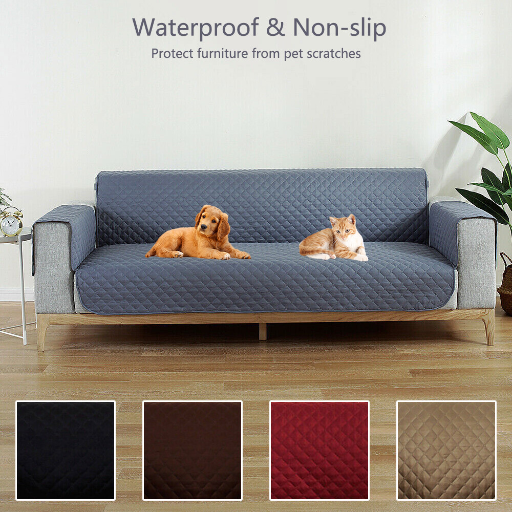 Quilted Sofa Couch Throw Cover Waterproof Pet Kids Furniture Slipcover