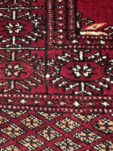 Vintage Red Bokhara Turkoman Handmade 75”x 50.2” All Over Design Rug - Picture 23 of 23