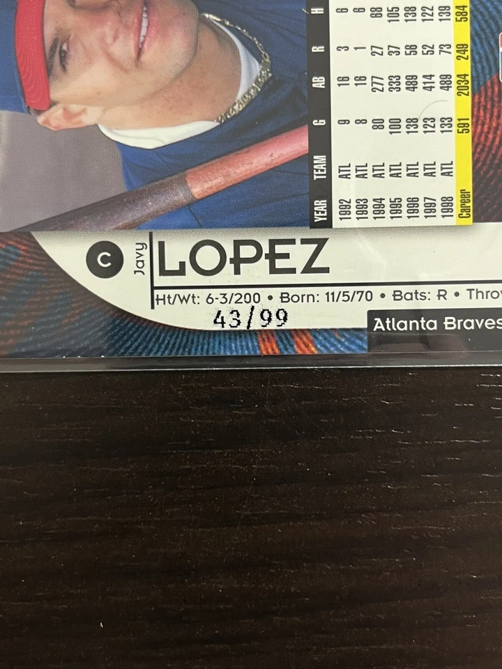 Javy Lopez 1999 Revolution Shadow Series 43/99 SUPER RARO #14 Folha Holo Azul - Imagem 4 de 4