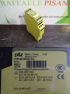 PILZ S1PN 400-500VAC 2c/o Id. N. 890210
