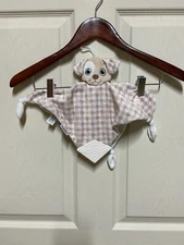 Booginhead Puppy Dog White Tan Baby Lovey Teether Plush Knotted Security Blanket